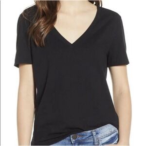 Nordstrom BP NWT v neck black tee size XXS
